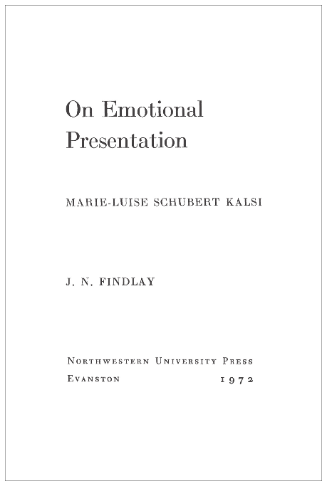 Cover of On Emotional Presentation