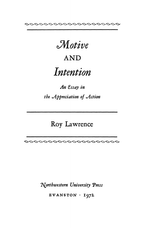 Cover of Motive and Intention