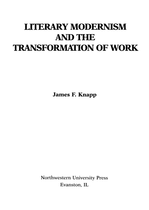 Cover of Literary Modernism and the Transformation of the Work