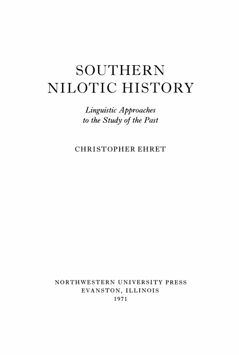 Cover of Southern Nilotic History